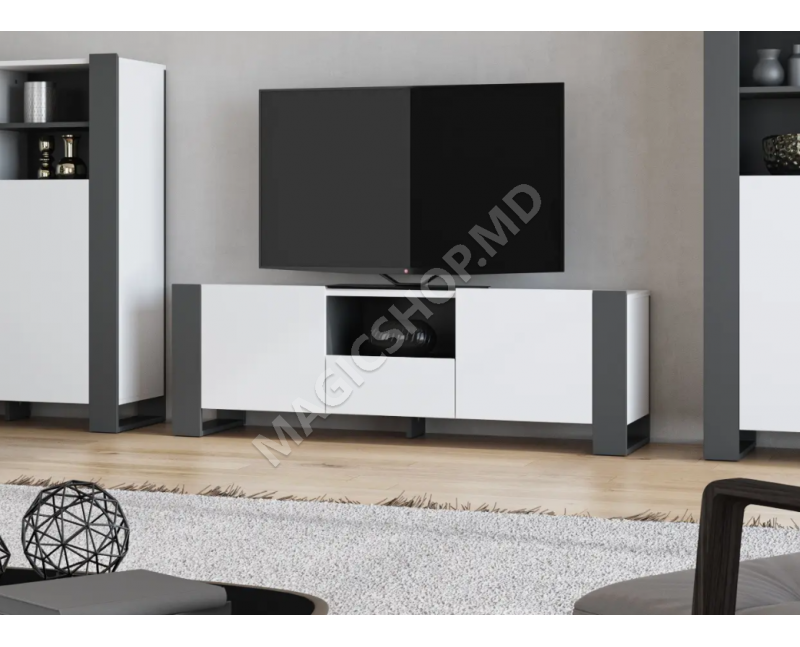 Tumba TV Combo C04 140x46x42 cm grafit/alb